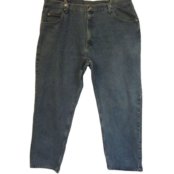 Wrangler Mens 42 X 30 Blue StoneWash Relaxed Straight Leg Jeans 97601DR - Picture 1 of 6